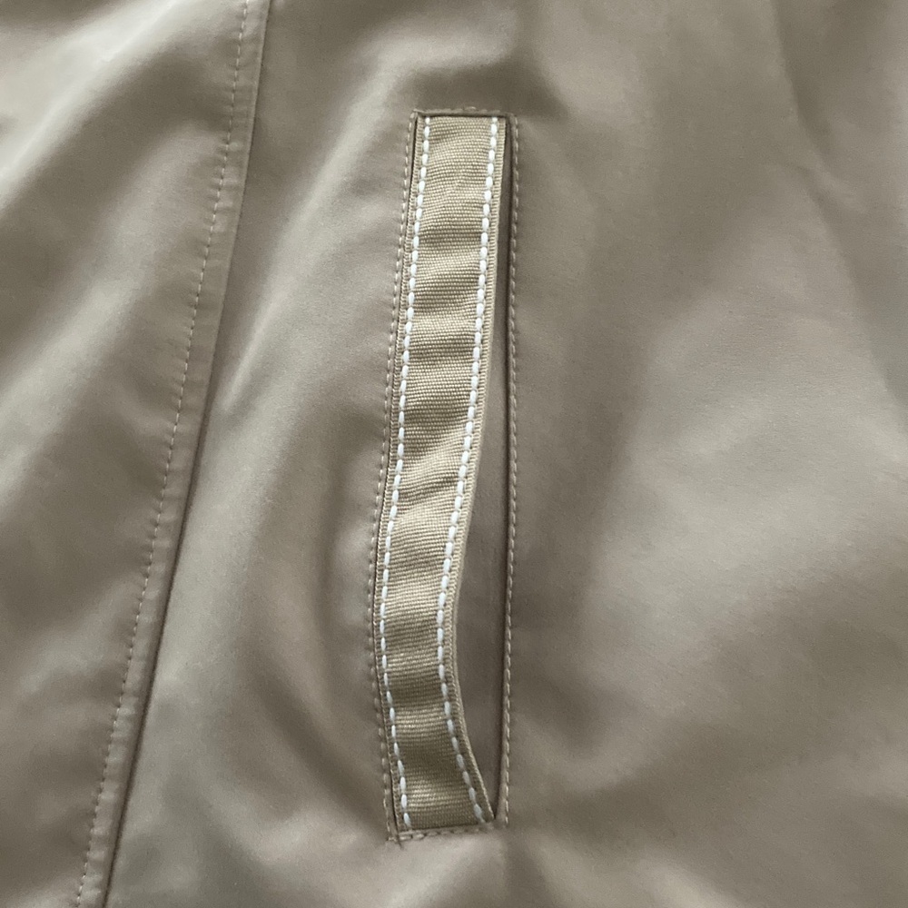 Dennis by Dennis Basso hooded womens large rain coat tan lined - Picture 8 of 12